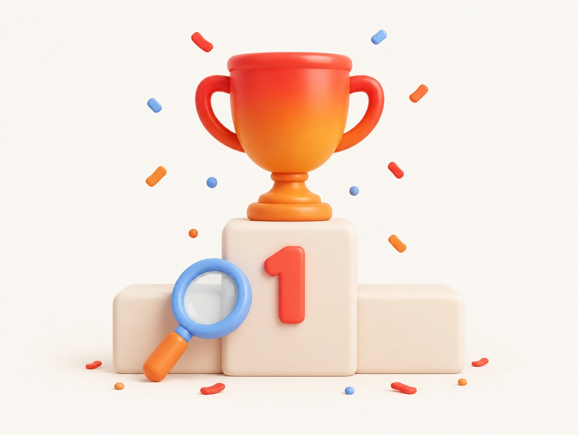 Un trophée sur la première marche d'un podium